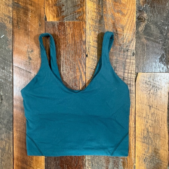 Lululemon Align Ribbed Green Jasper Crop Tank Top Size 4 - Picture 5 of 8